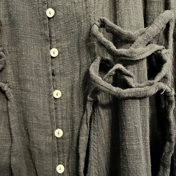 Free People Black Button-Down Dress - Picture 4 of 8